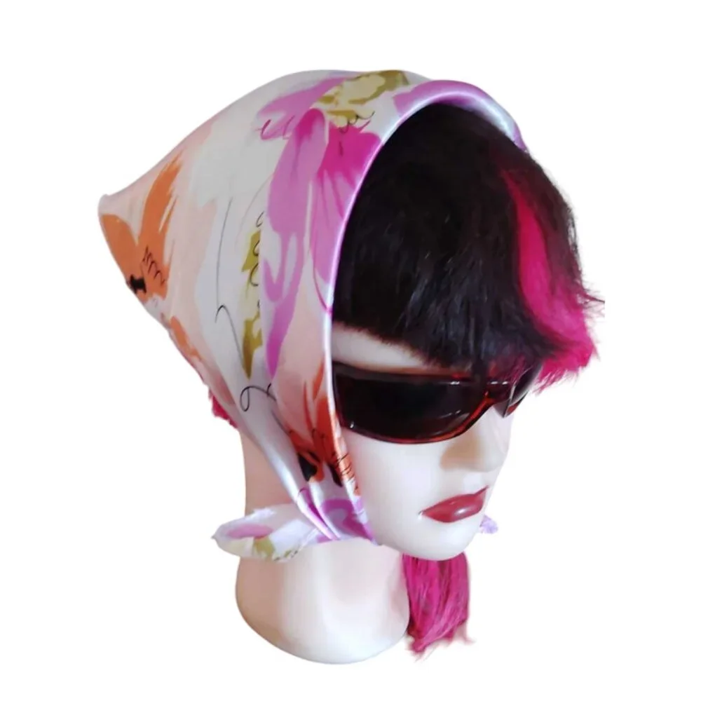 New Purple Pink White Spring Scarf Pastel Silk Feel 20